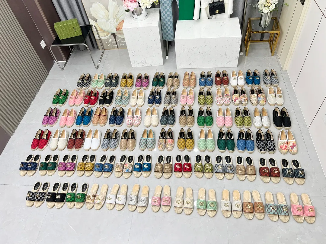 👟👟Ex-factory price 380👟👟 2024 new color early spring Gucci 🗽🗽Gucci classic logo logo canvas fisherman shoes, espadrilles made of double G imported fabric. The color of the brand's double G letter cross-woven pattern will be reinterpreted every season, and the charm of the collection elements will be interpreted through more fresh and eye-catching materials and designs. •Pink, dozens of colors, choose as you like, choose as you like •Women’s style •Number of sizes 35-42